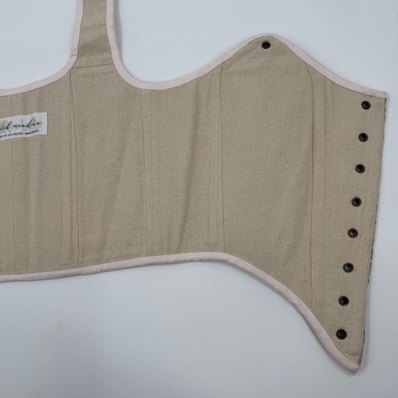 French Meadows Floral Tapestry Corset Stays Bodice Pink Gold Renaissance PNW - Picture 7 of 14